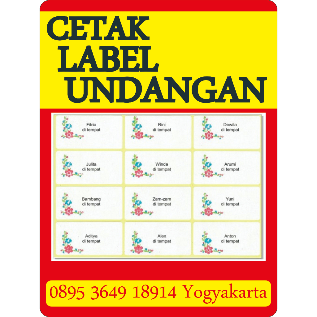 Jual Cetak Label Undangan 103 121 Stiker Undangan Shopee Indonesia