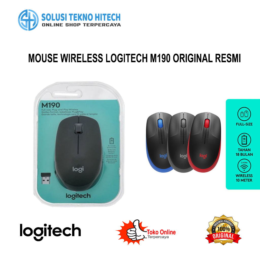 Jual MOUSE WIRELESS LOGITECH M190 ORIGINAL RESMI | Shopee Indonesia