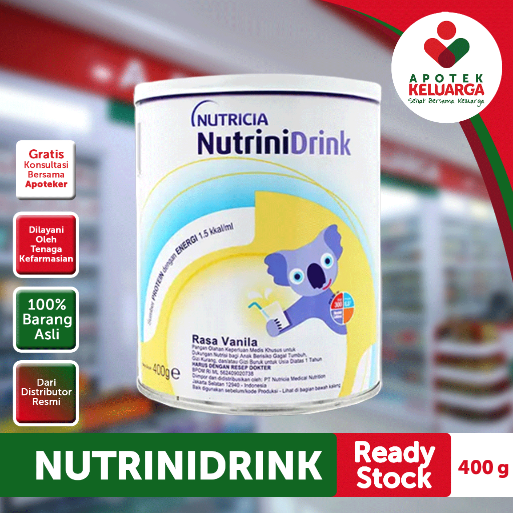 Jual NUTRINIDRINK POWDER 400G RASA VANILLA #susu formula #susu kurang