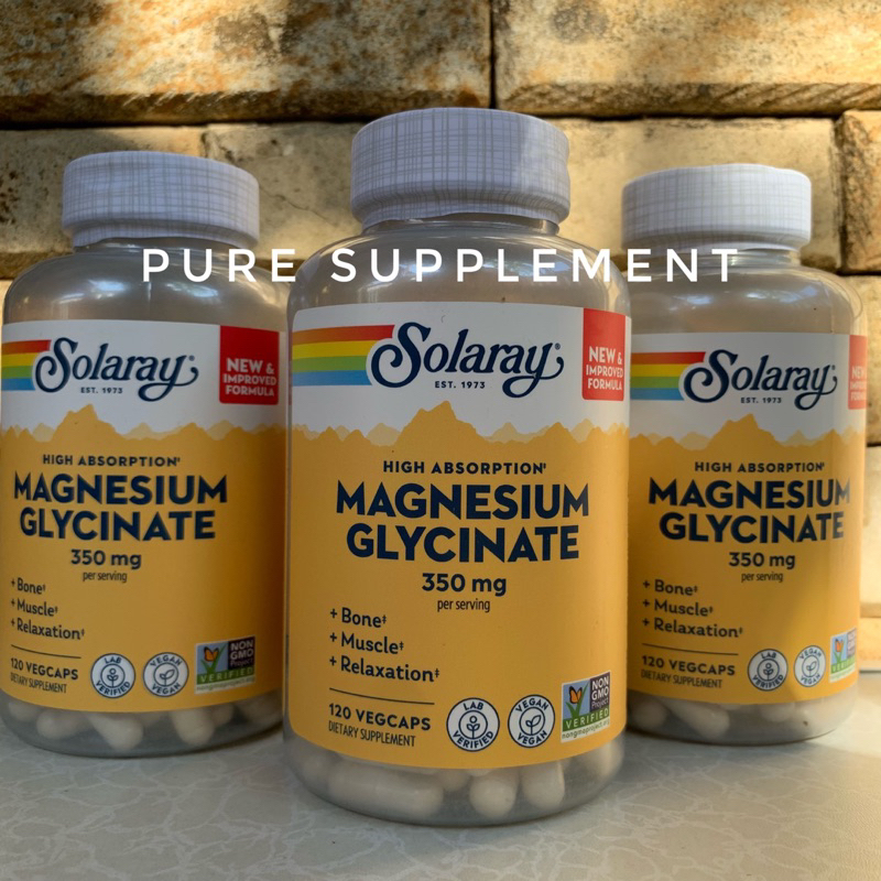 Jual Solaray Magnesium Glycinate 350mg 120kaps 240kaps share in jar