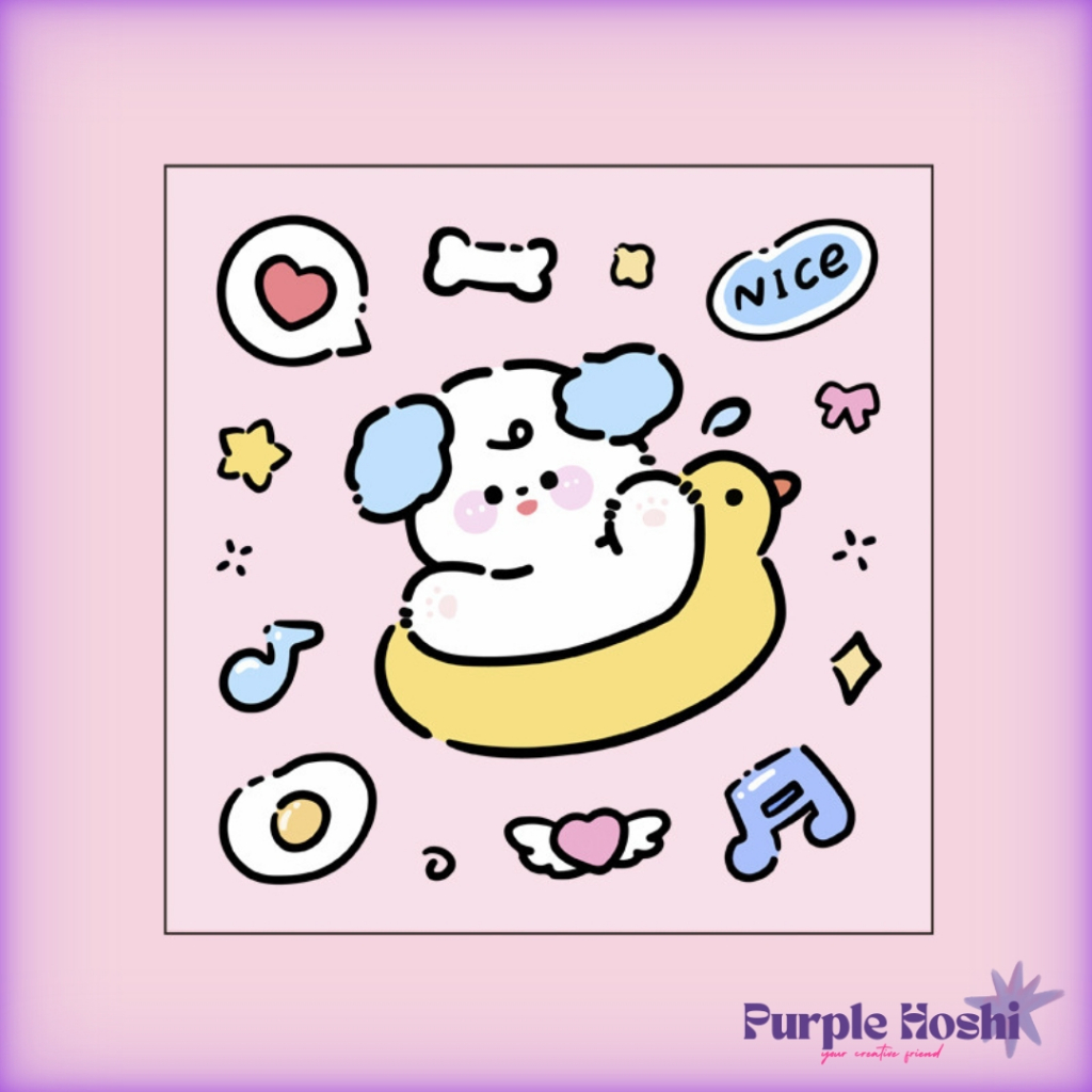 Jual Purple Hoshi Sticker Tumblr Karakter Cute Lucu DIY Stiker Botol ...