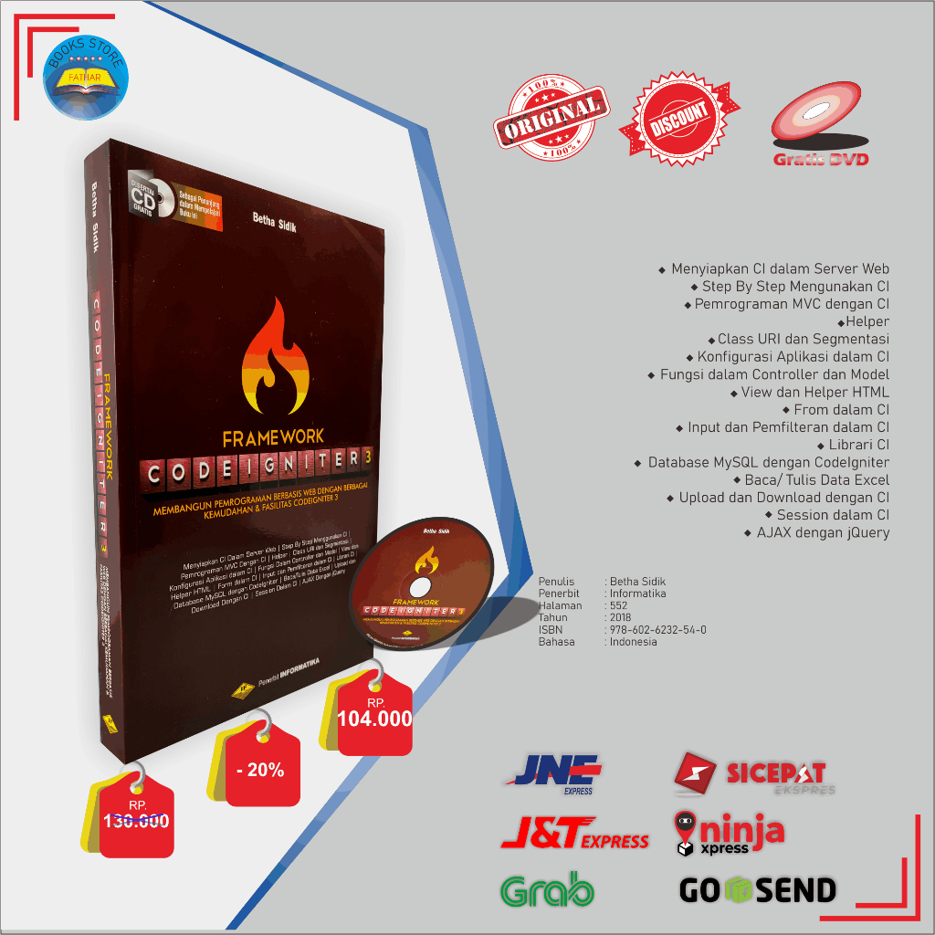 Jual Buku Framework Code Igniter 3 (membangun pemrograman berbasis web ...