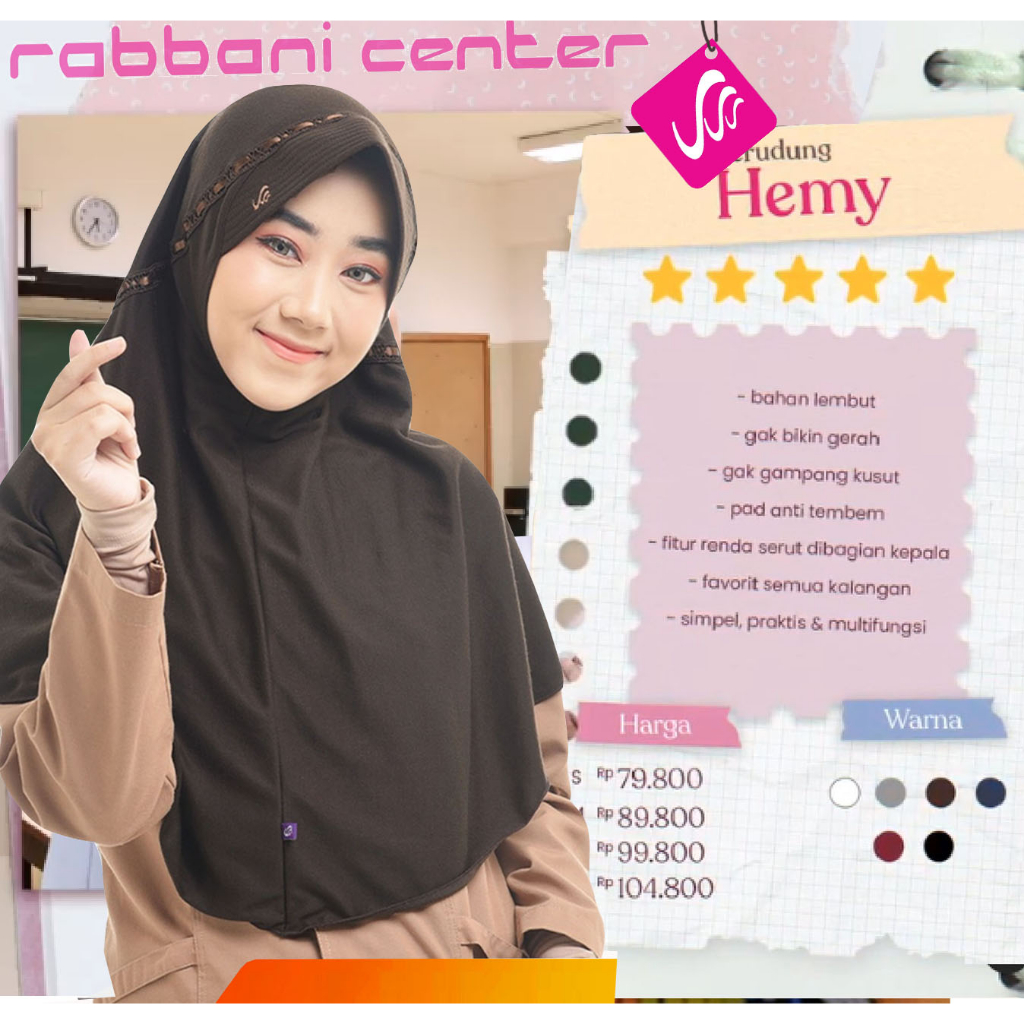 Jual Rabbani - Kerudung Sekolah Instan Hemy size M jilbab rabbani ori ...