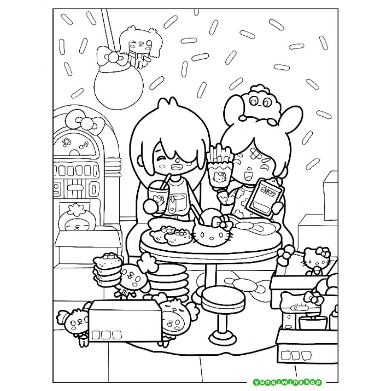 Jual Kertas mewarnai/coloring pages tema Toca Boca coloring book