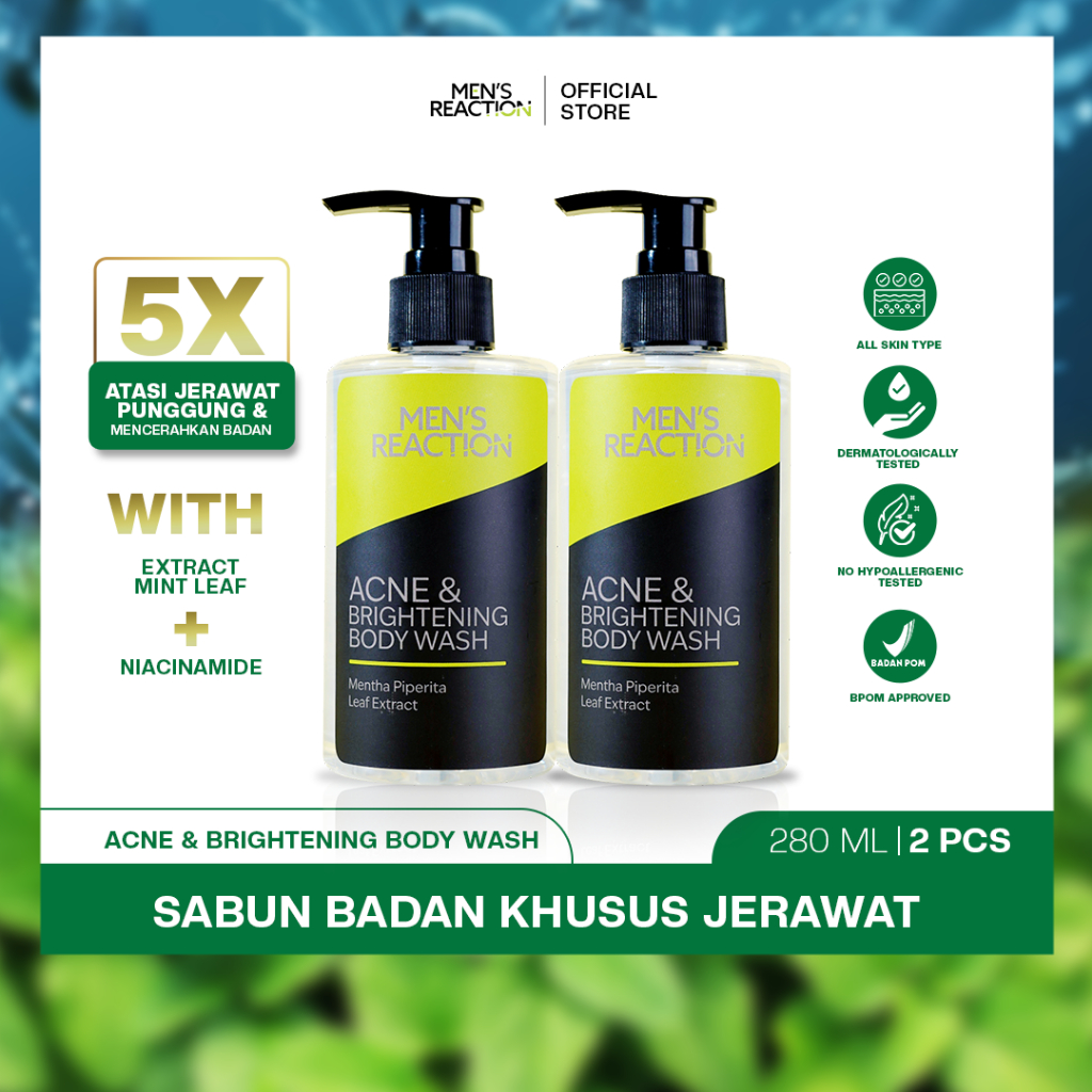 Jual MENS REACTION Acne & Brightening Body Wash 2pcs Shopee Indonesia