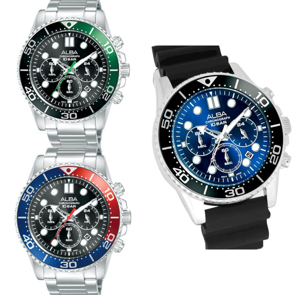 Jual JAM TANGAN PRIA ALBA ACTIVE AT3J35X1 CHRONOGRAPH SPORT ORIGINAL