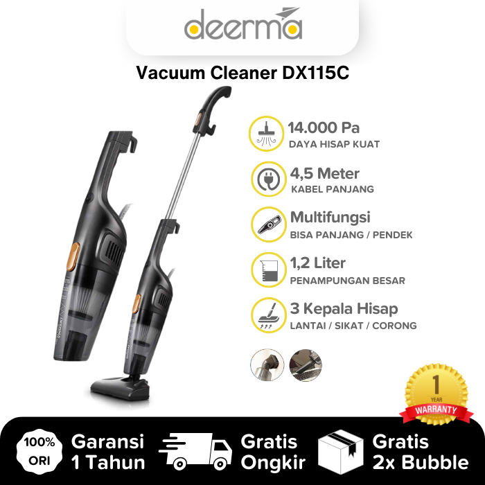 Jual Vacuum Cleaner Deerma DX115C DX118C Vacum Penyedot Debu Rumah