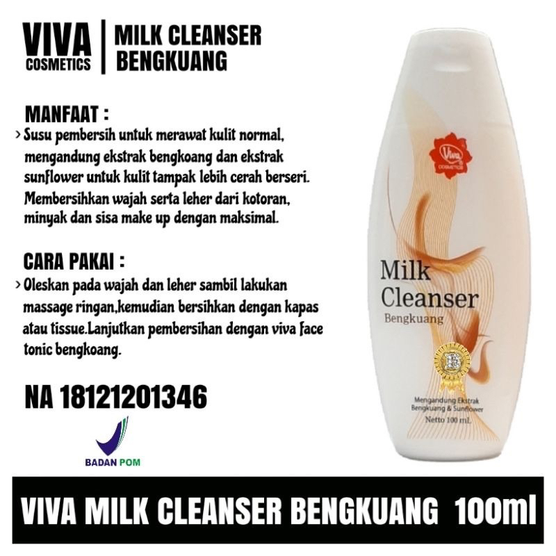 Jual VIVA MILK CLEANSER BENGKUANG 100ml Shopee Indonesia