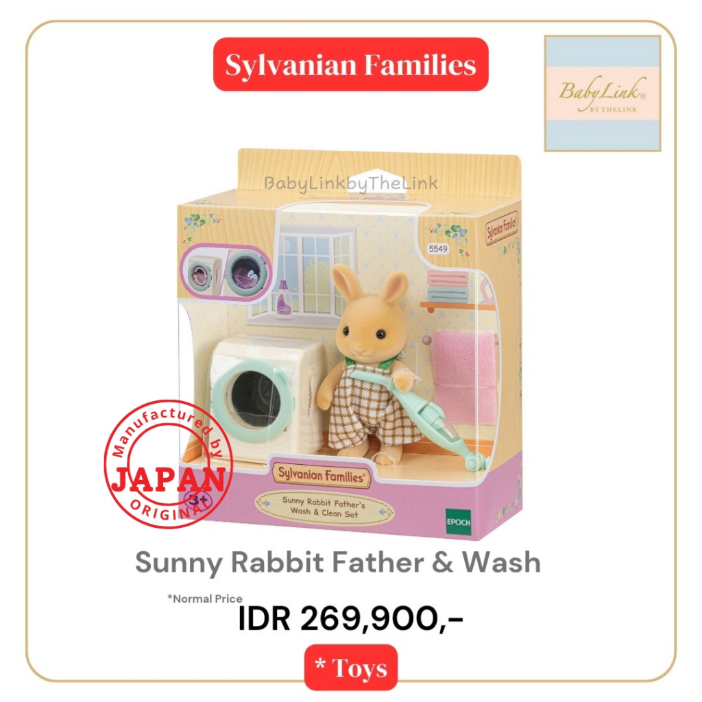 Jual SYLVANIAN FAMILIES, SUNNY RABBIT FATHER & WASH, 3+, TOYS | Shopee ...
