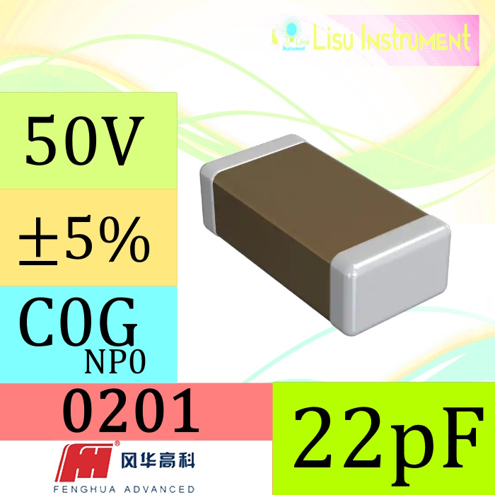 Jual 22pF ±5% 50V NP0 C0G 0201 0603(mm) SMD Capacitor Fenghua ...