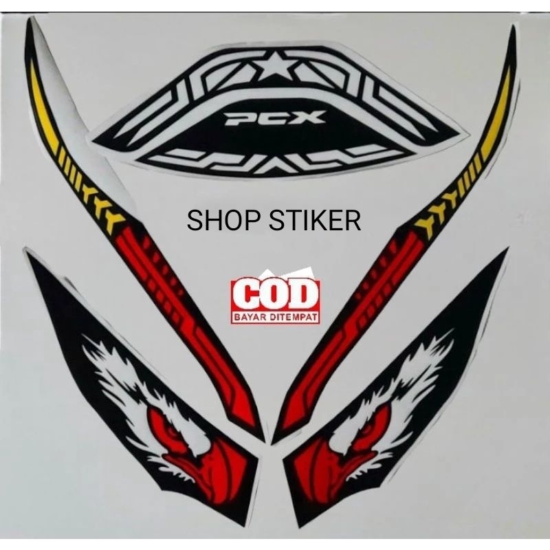 Jual Sticker Mata Elang Lampu Alis Dan Headlamp Pcx Cc Shopee