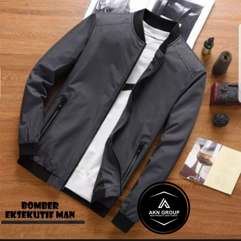 Jual JAKET BOMBER POLOS PRIA / JAKET BOMBER EKSKLUSIF MAN WINDPROOF ...