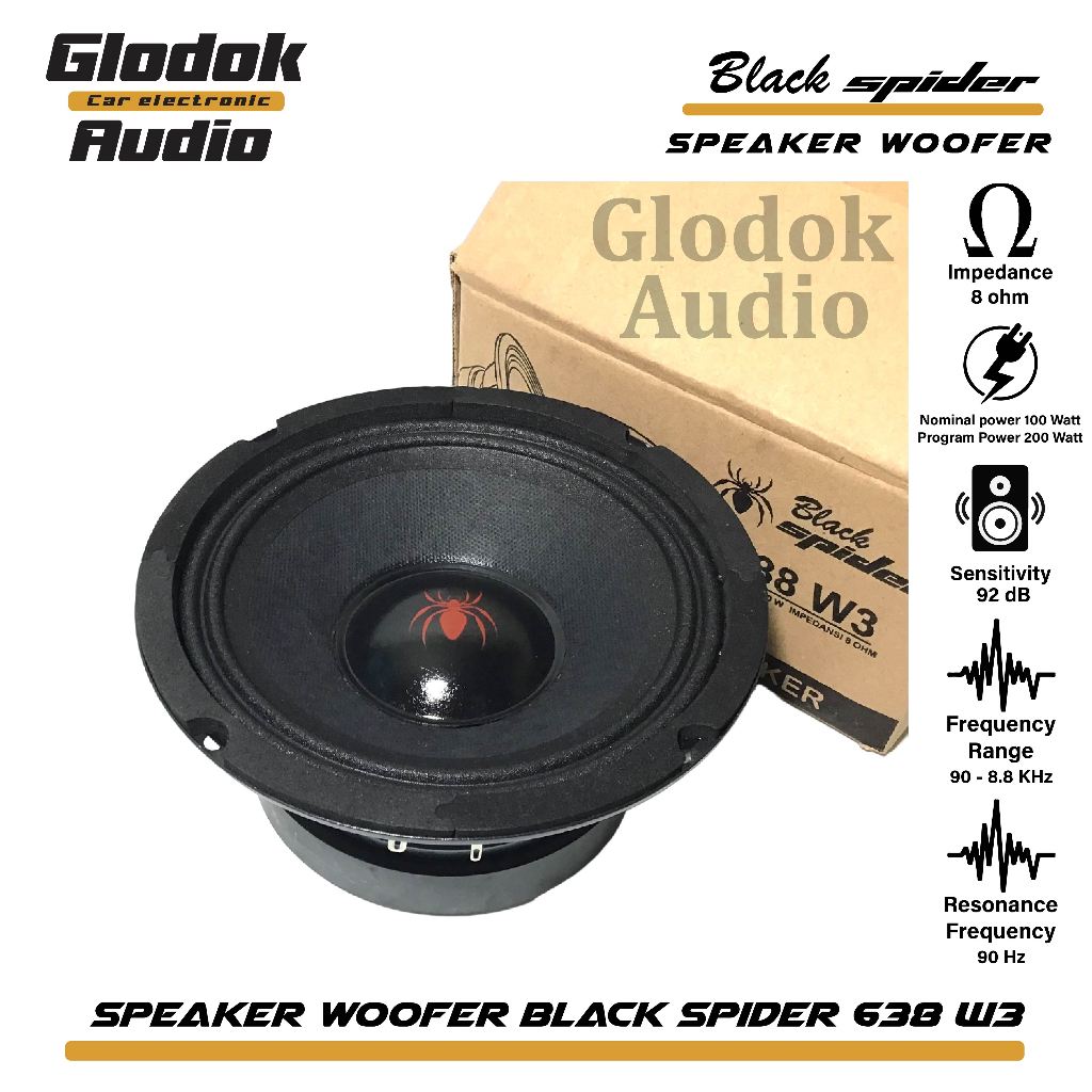 Jual Speaker Woofer 6 inch Black Spider 638 W 1/pc | Shopee Indonesia
