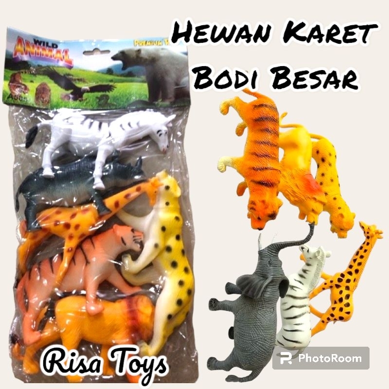 Jual MAINAN HEWAN KARET BODI BESAR BESAR 6 KARAKTER BINATANG (A585 ...