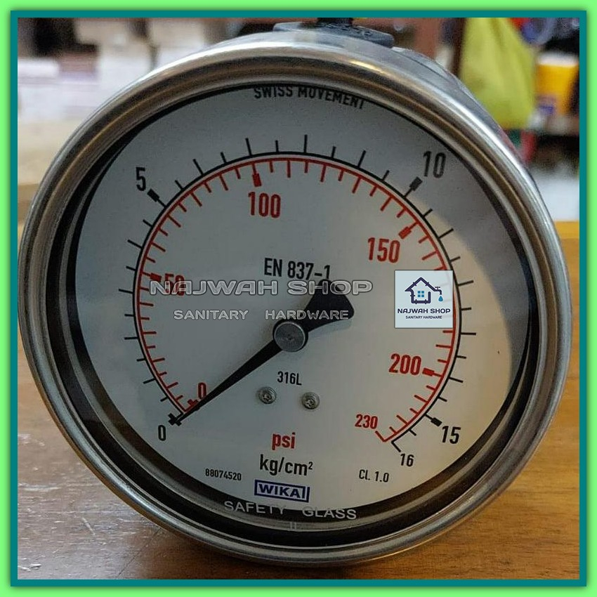 Jual Pressure Gauge Wika Payung 1 40 Kg 15 600 Psi Diameter 4 Inch Drat 12 Inch Manometer 8692