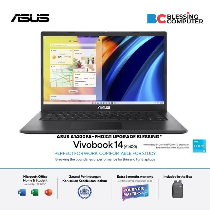 Jual ASUS A1400EA FHD321 Core I3 1115G4 8GB 512GB W11 UPGRADE BLESSING ...