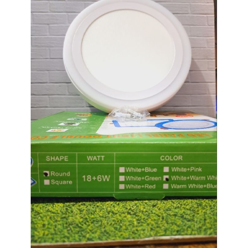 Jual lampu ib panel LED ATN 2 warna putih kuning / putih biru segi ...