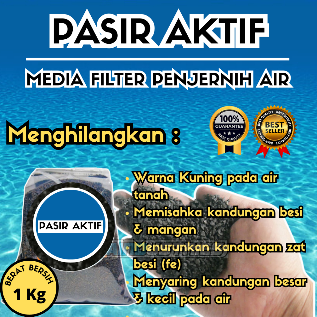 Jual penyaring air sumur pasir aktif 1 kg super media filter penjernih