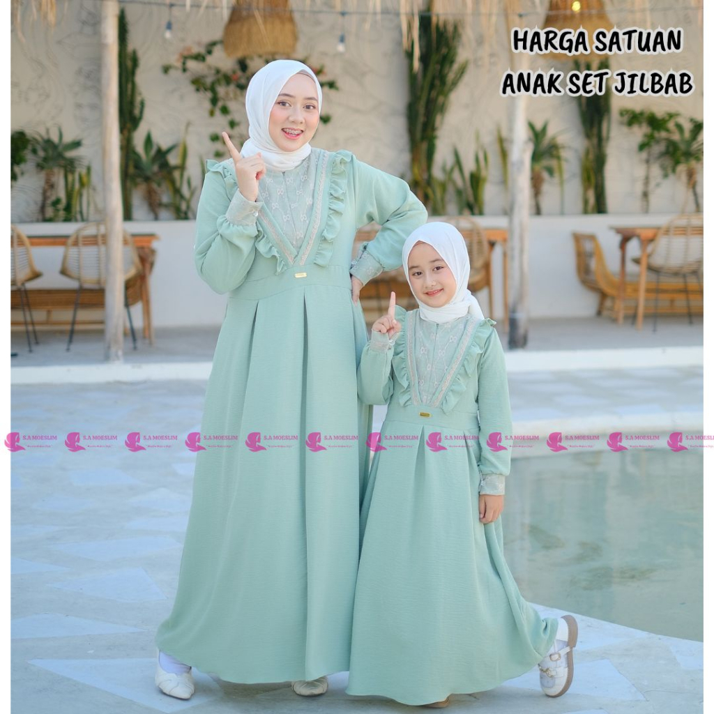 Jual RAYANA DRESS COUPLE, IBU DAN ANAK SUSUN GAMIS COUPLE, GAMIS IBU
