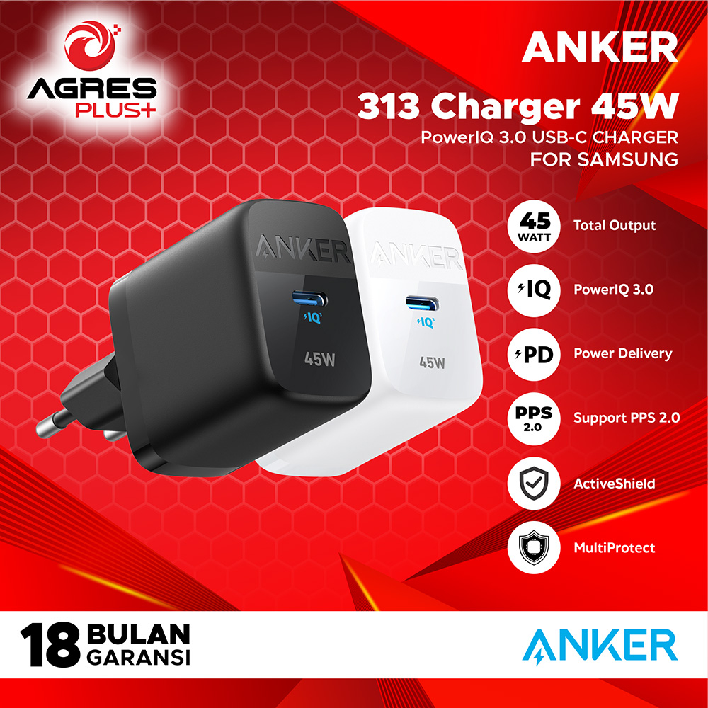 Jual ANKER Wall Charger 313 45W TypeC Fast Charging A2643 AGP Shopee