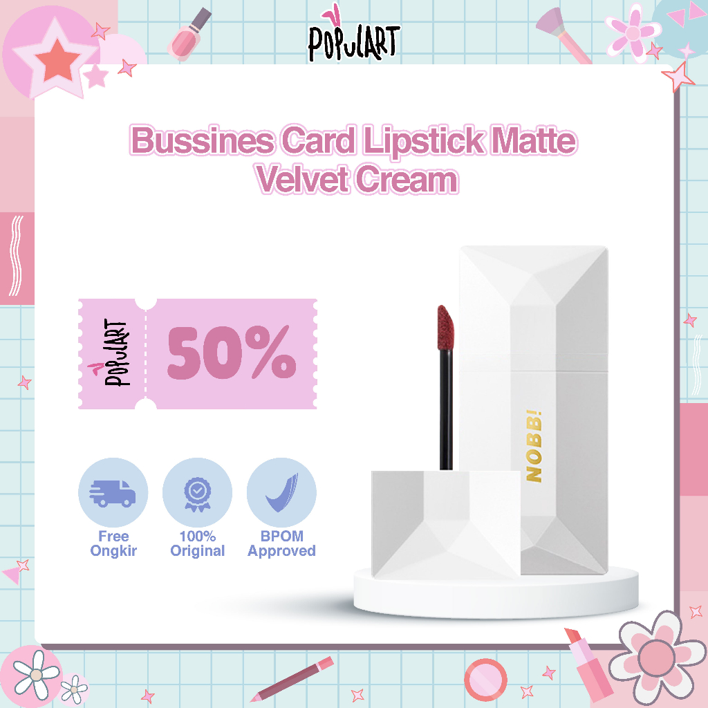 Jual (COD) NOBB Business Card Lipstick Matte Velvet Cream Waterproof
