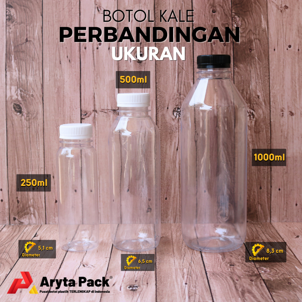Jual Botol plastik PET 250ml kale bulat HR premium 22gr minuman jus ...