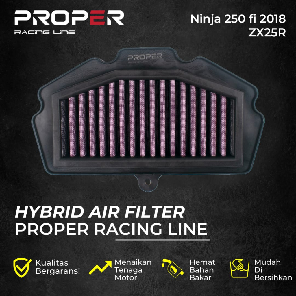 Jual Hybrid Air Filter Kawasaki Ninja 250 fi 2018 ZX 25R Proper Racing ...