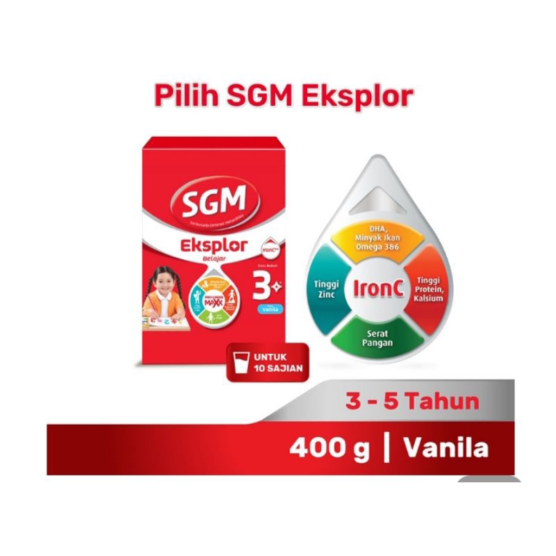 Jual Sgm Eksplor 3 Vanila   Madu  Coklat 400g   Sgm 3   Usia 3-5 Tahun 