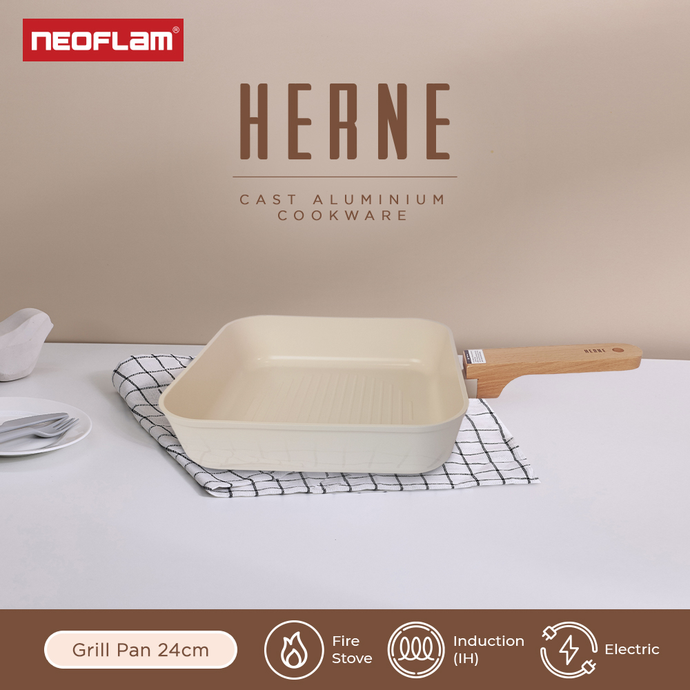 Jual Neoflam HERNE Grill Pan 24cm / Wajan Pemanggang Induksi Shopee