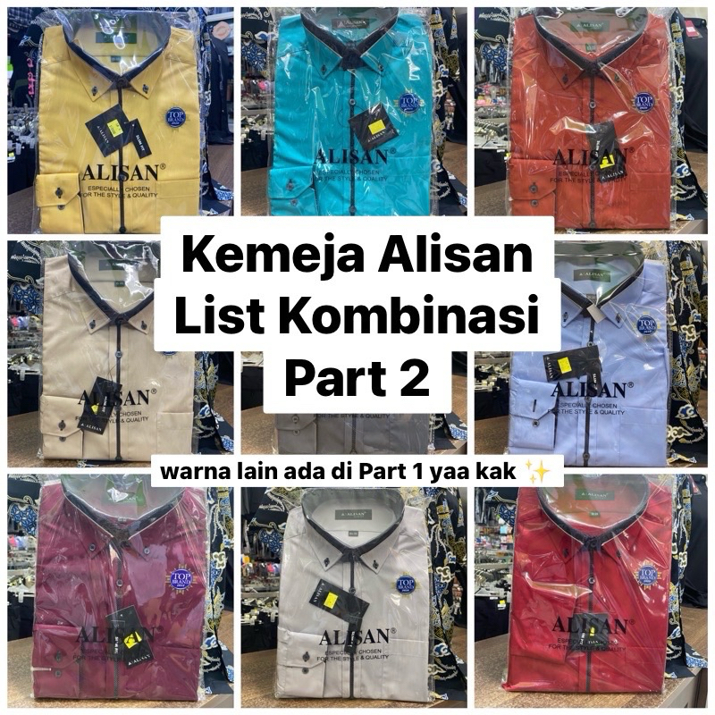 Jual (PART 2) Kemeja List Kombinasi Alisan Slim Fit Lengan Panjang ...