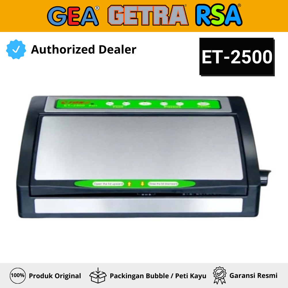 Jual Getra Et2500 Vacuum Sealer Plastik Emboss Semi Otomatis Original [Instan] Shopee Indonesia