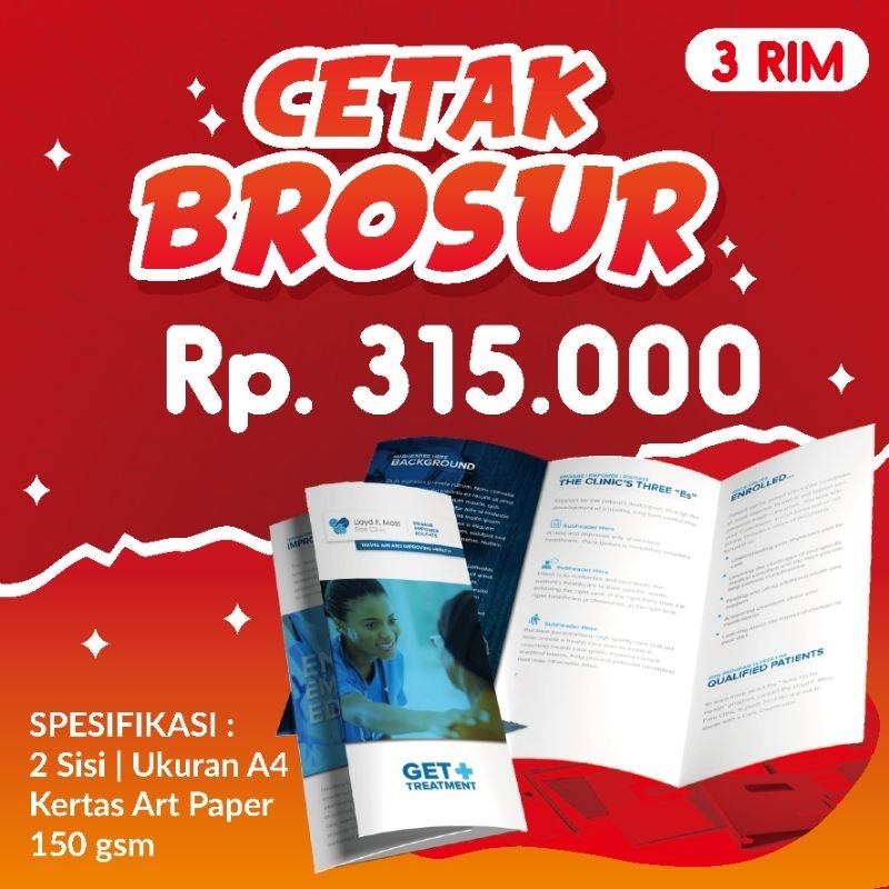 Jual Cetak Brosur A4 3 rim (1.500 lbr) || Art Paper 150 gr [2sisi ...