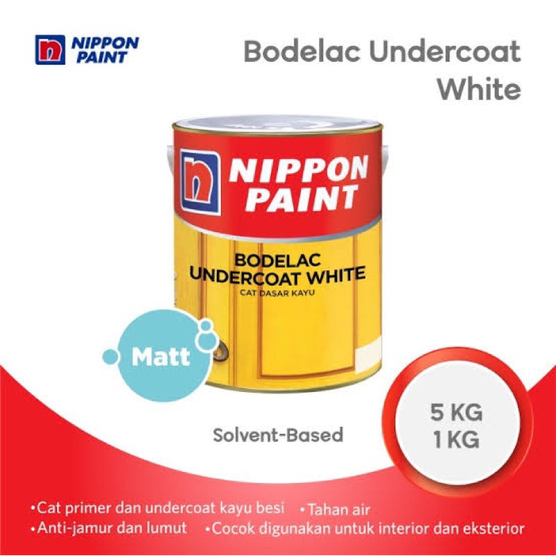 Jual Nippon Paint Bodelac Undercoat White 5KG Cat Dasar Kayu Besi Warna