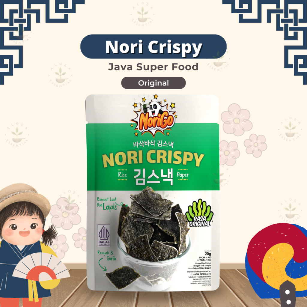 Jual Java Nori Crispy Seaweed Snack 20gr Rumput Laut Halal Nori