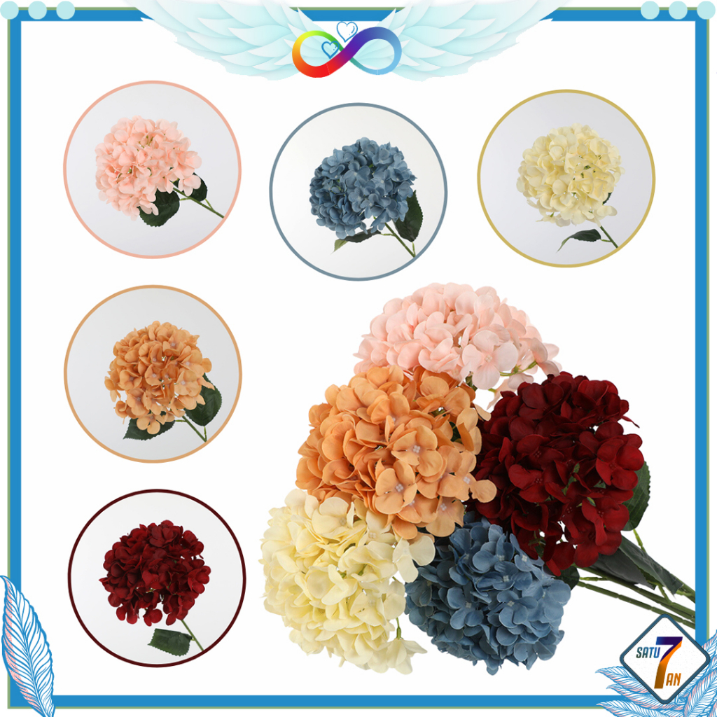 Jual Bunga Plastik Hiasan Ruang Tamu Bunga Begonia Hydrangea Hortensia