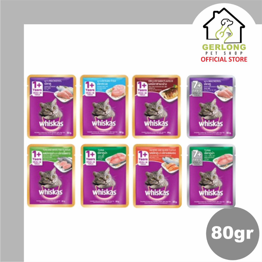 Jual Whiskas Pouch Adult 80gr Wet Food Makanan Kucing Basah All Varian Shopee Indonesia