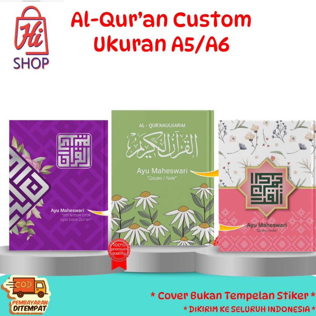 Jual Al Quran A5 A6 Custom Nama Hardcover (Free Tulis Nama Di Cover ...