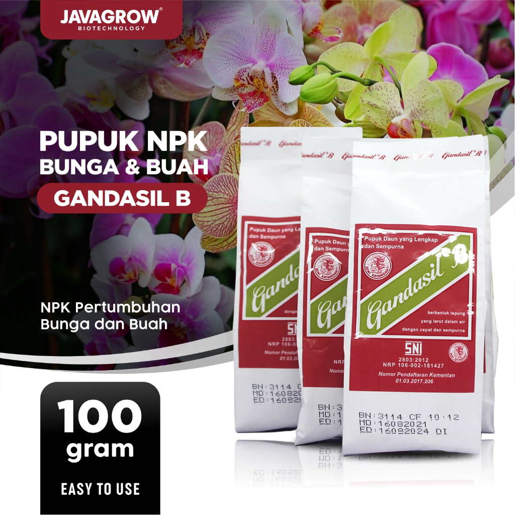 Jual Pupuk NPK Gandasil B Merah Pertumbuhan Tanaman Bunga Dan Buah 100 ...