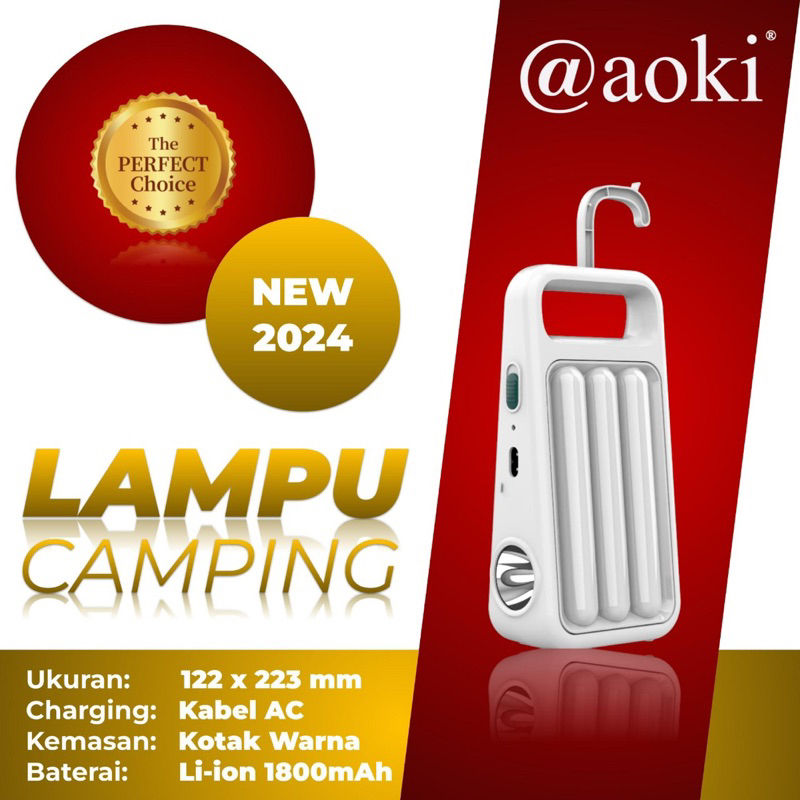 Jual Lampu Emergency LED + Senter AK-5579 AOKI | Shopee Indonesia