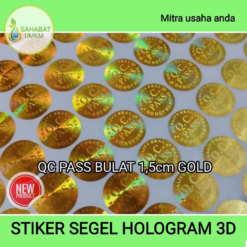 Jual STIKER HOLOGRAM SEGEL QC-PASS BULAT 1,5cm GOLD | Shopee Indonesia