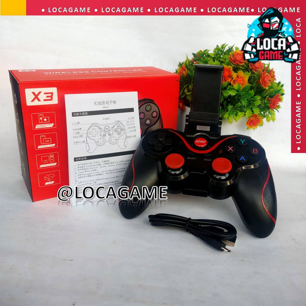Jual GAMEPAD ANDROID BLUETOOTH WIRELESS X3 FOR IOS | ANDROID | PC ...