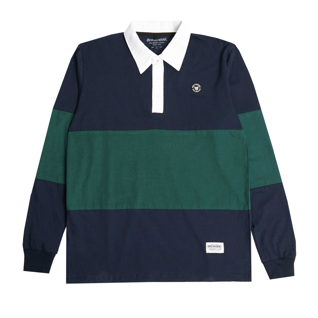 Jual Breakside Vintage Rugby Polo Shirt Identity - Navyblue Green Kaos ...