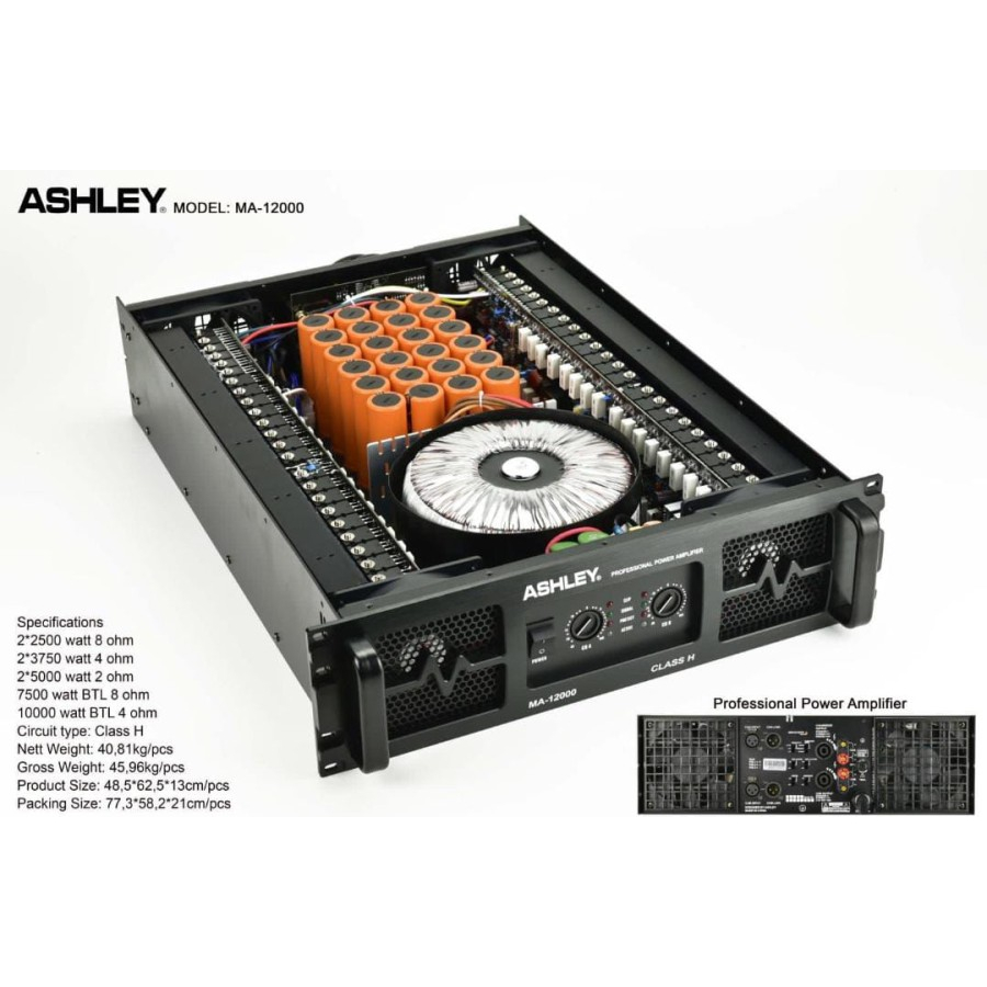 Jual Power Amplifier Class H Ashley Ma 12000 / Ma12000 Original Ashley