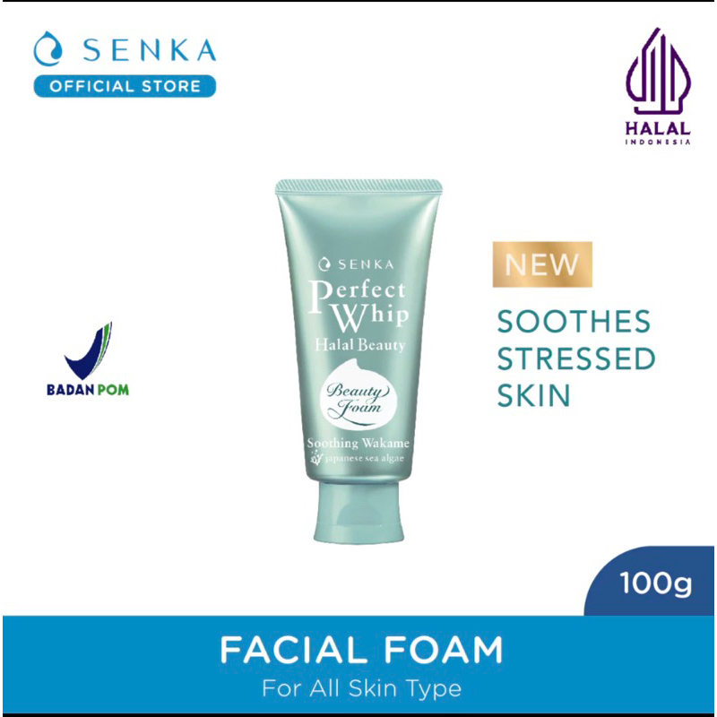 Jual SENKA PERFECT WHIP HALAL BEAUTY FOAM SOOTHING WAKAME 100gr