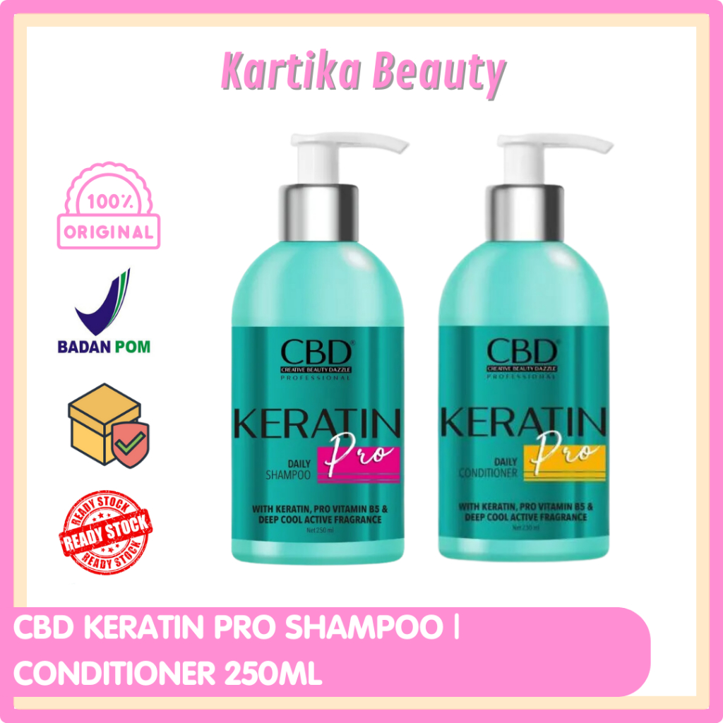 Jual CBD KERATIN PRO SHAMPO | CONDITIONER 250 ML BOTOL POMPA SAMPO ...