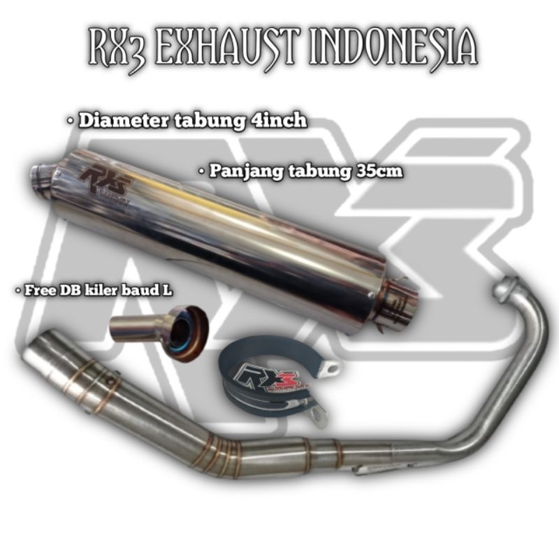 Jual Knalpot Racing original RX3 EXHAUST 4inch Holic1 titan | Shopee ...