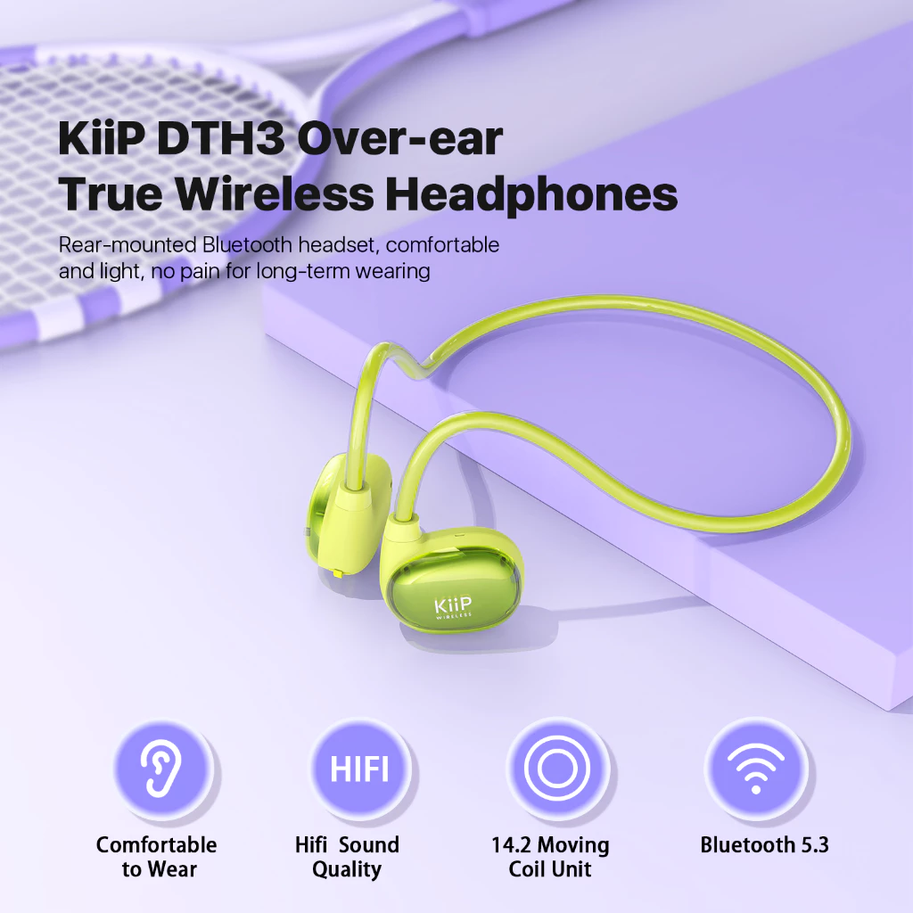 KiiP Wireless DTH3 Bluetooth Headset Headphone Earphone Over Ear