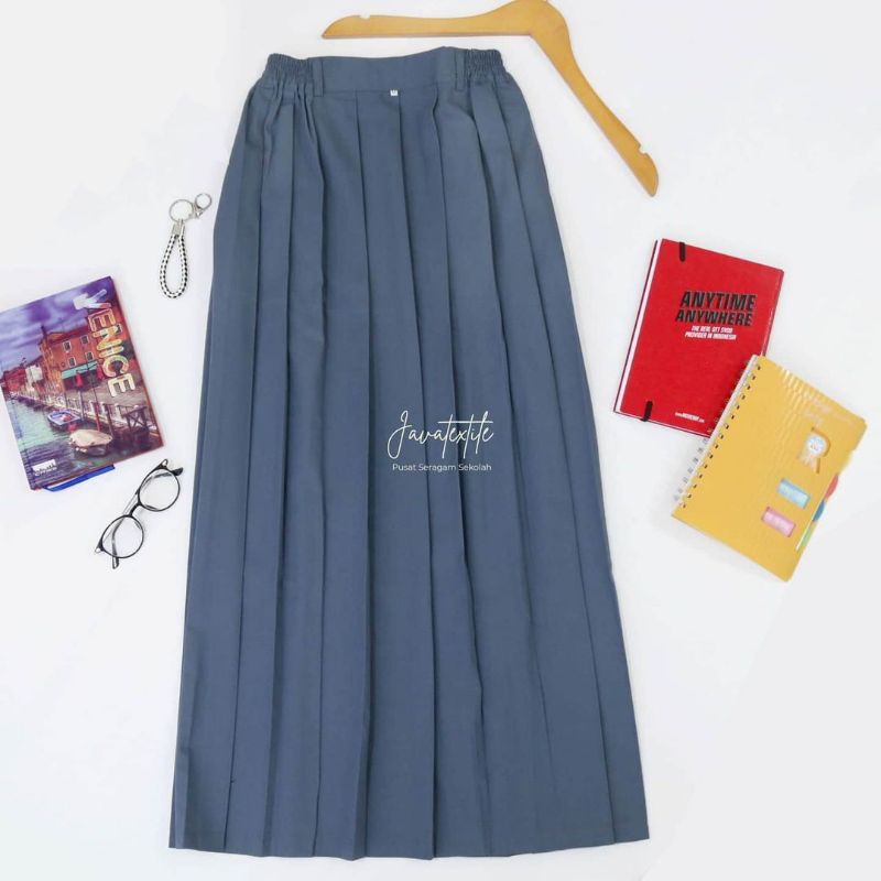 Jual Rok SMA abu-abu model rempel panjang | Shopee Indonesia