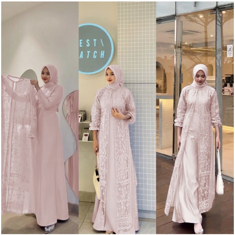 Jual Radifa Dress Lebaran Kondangan Inner Belt Outer L XL XXL Premium ...