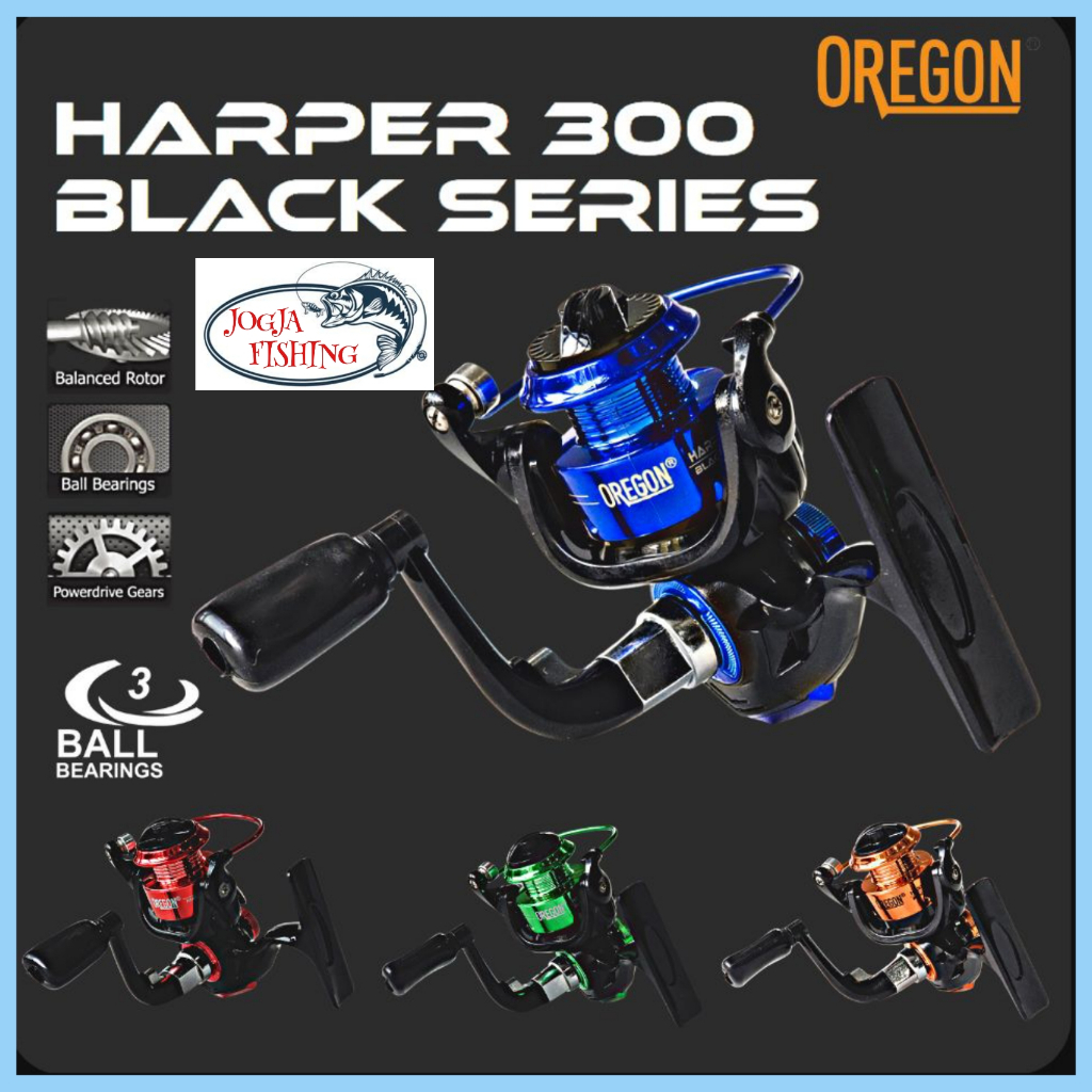 Jual Reel Mini Oregon Harper BLACK SERIES 300 Spinning ( BODY HITAM ...